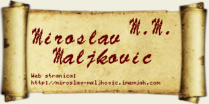 Miroslav Maljković vizit kartica